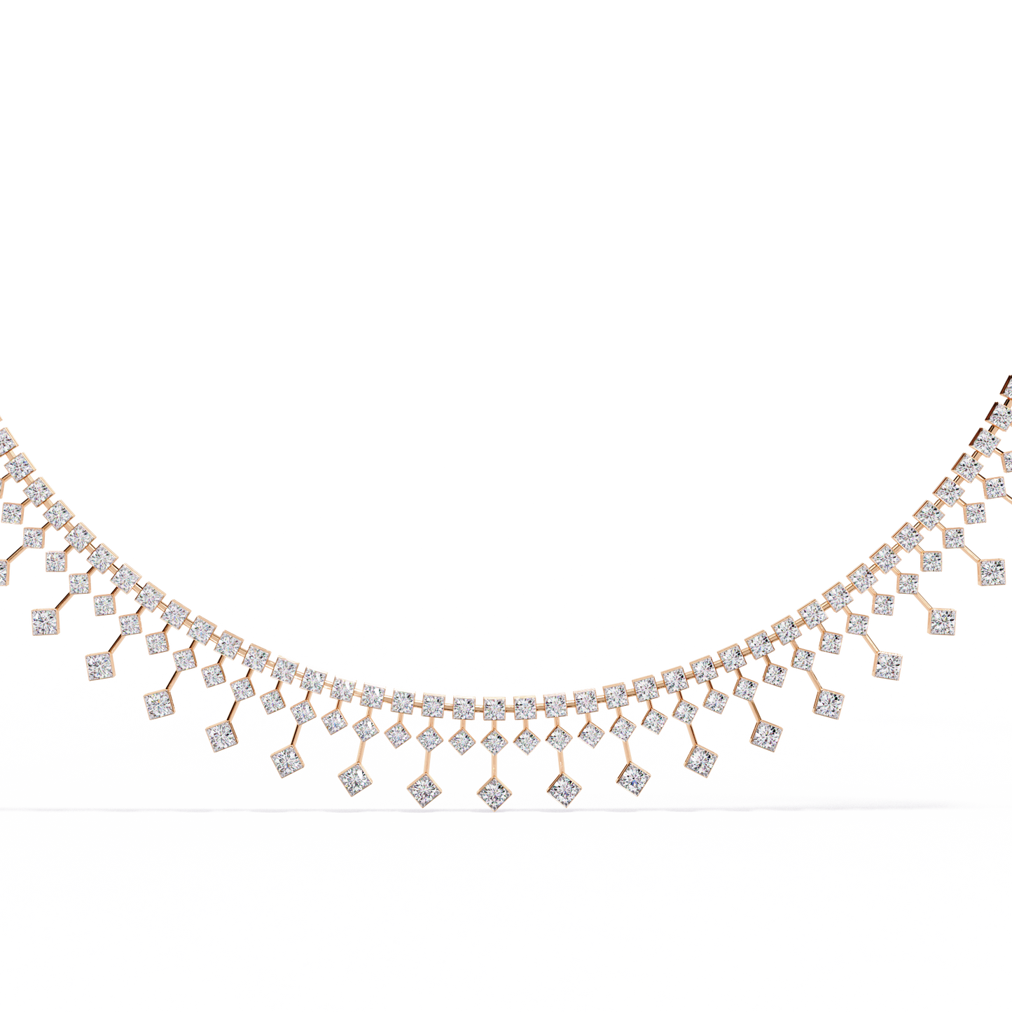 Lab Grown Diamond Necklace Round Stone (4.54ct ) In 14K Gold