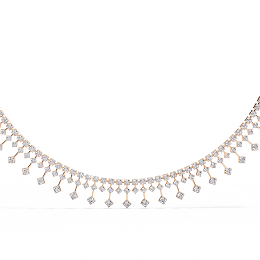 Lab Grown Diamond Necklace Round Stone (4.54ct ) In 14K Gold