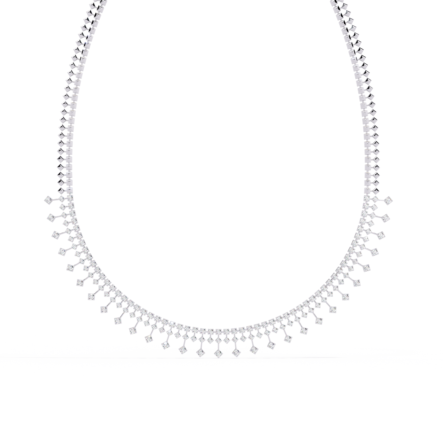 Lab Grown Diamond Necklace Round Stone (4.54ct ) In 14K Gold