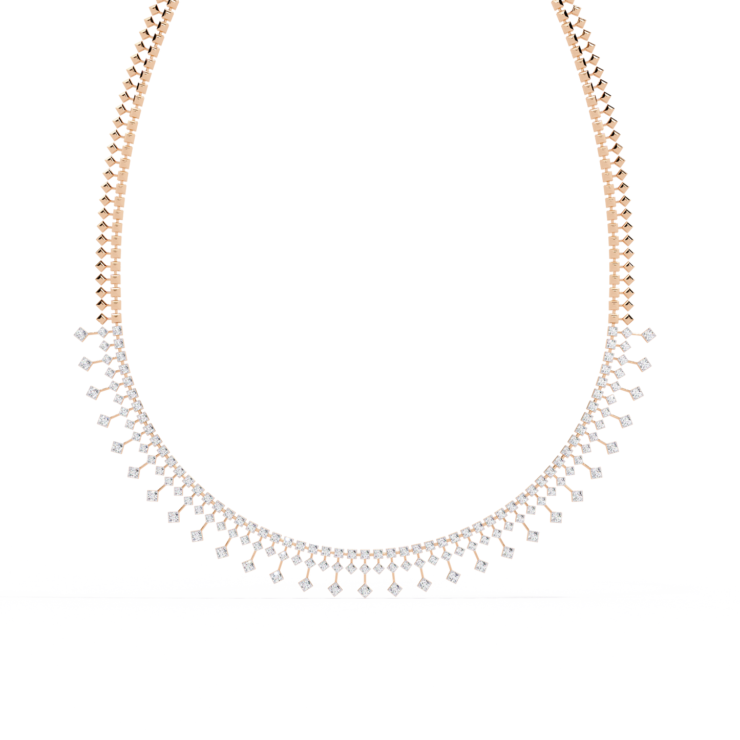Lab Grown Diamond Necklace Round Stone (4.54ct ) In 14K Gold
