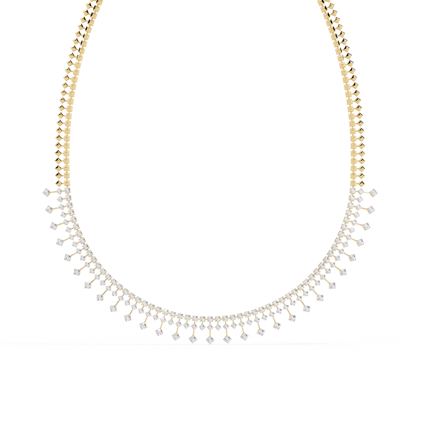 Lab Grown Diamond Necklace Round Stone (4.54ct ) In 14K Gold