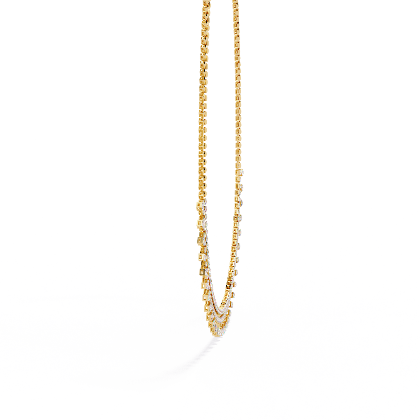 Lab Grown Diamond Necklace Round Stone (4.54ct ) In 14K Gold