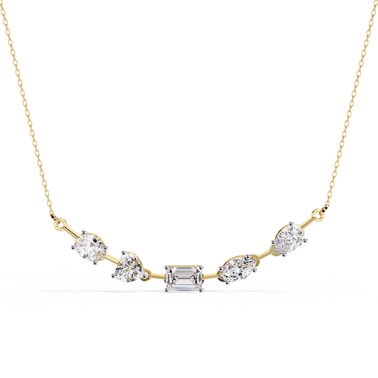 Lab Grown Diamond Necklace Round Stone (2.80ct )In 14K Gold