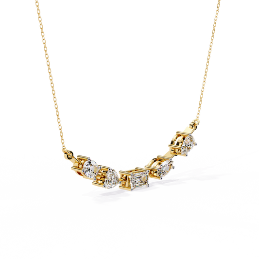 Lab Grown Diamond Necklace Round Stone (2.80ct )In 14K Gold