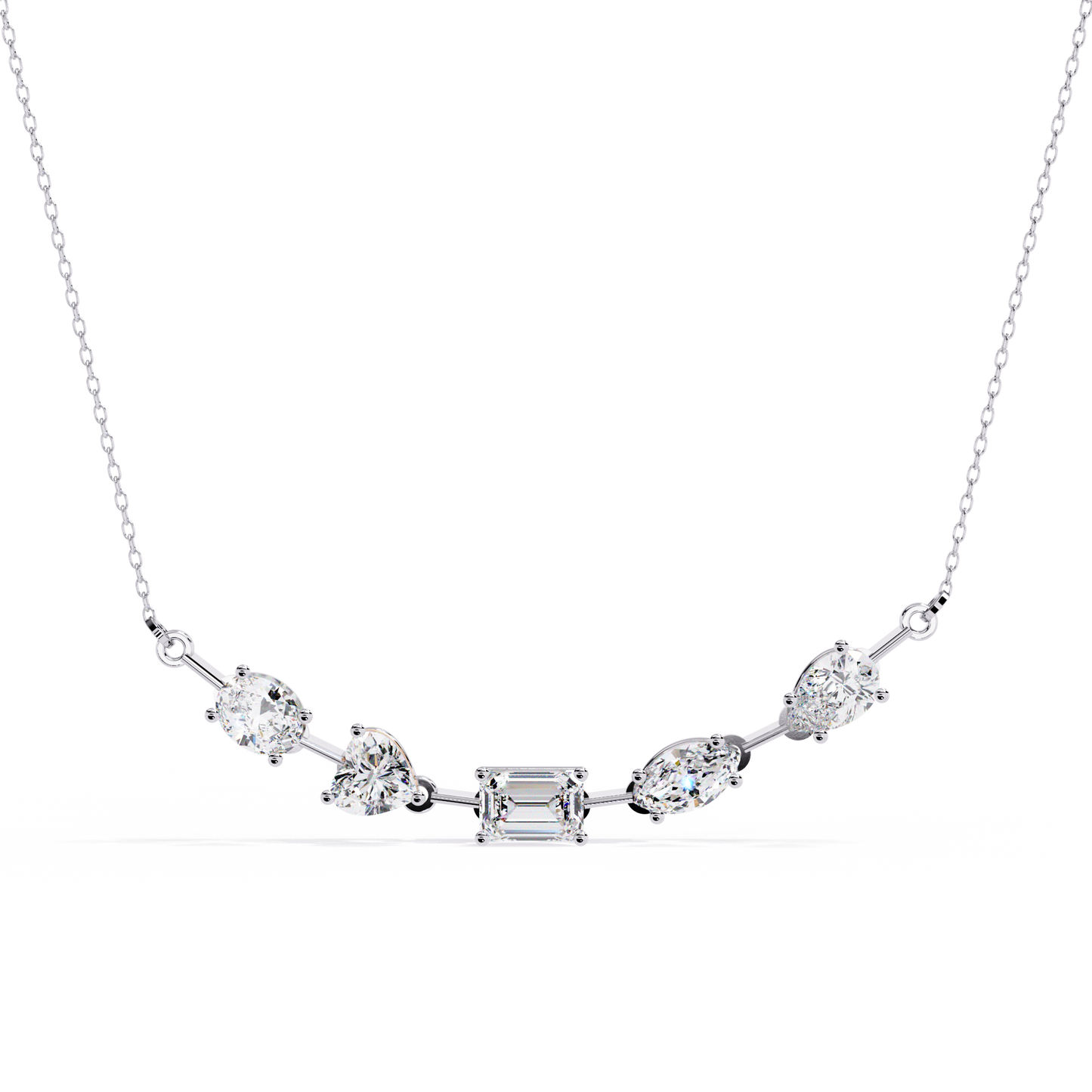 Lab Grown Diamond Necklace Round Stone (2.80ct )In 14K Gold