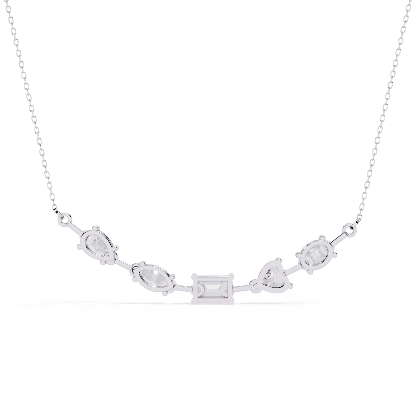 Lab Grown Diamond Necklace Round Stone (2.80ct )In 14K Gold