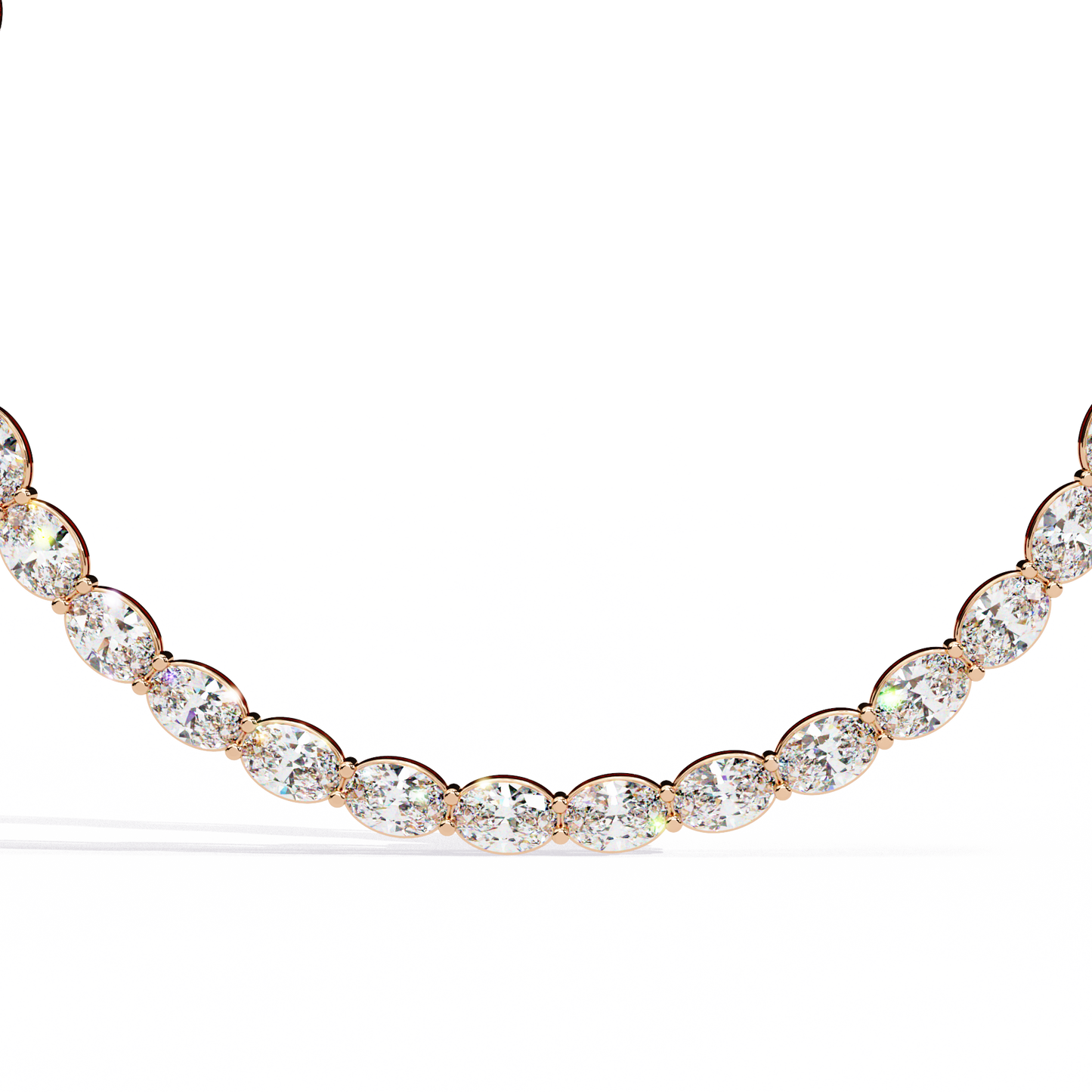 Lab Grown Diamond Necklace Oval Stone (6.20ct) In 14K Gold