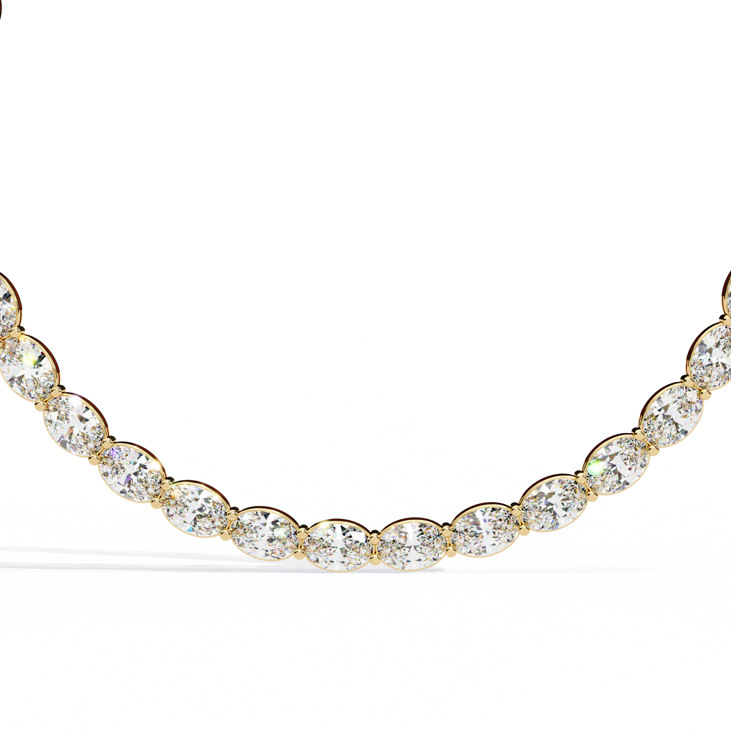 Lab Grown Diamond Necklace Oval Stone (6.20ct) In 14K Gold
