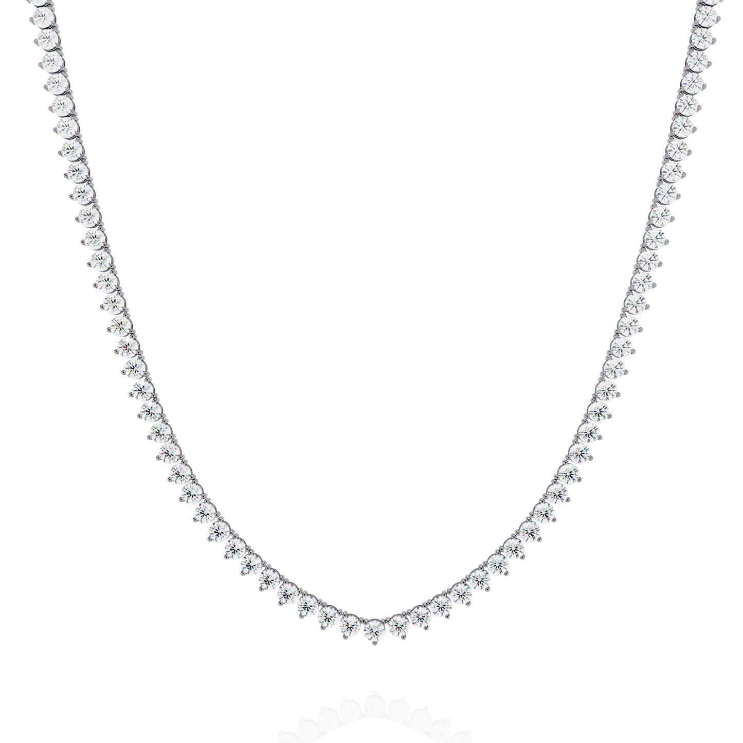 Lab Grown Diamond Necklace Round Stone (5.70ct) In 14K Gold
