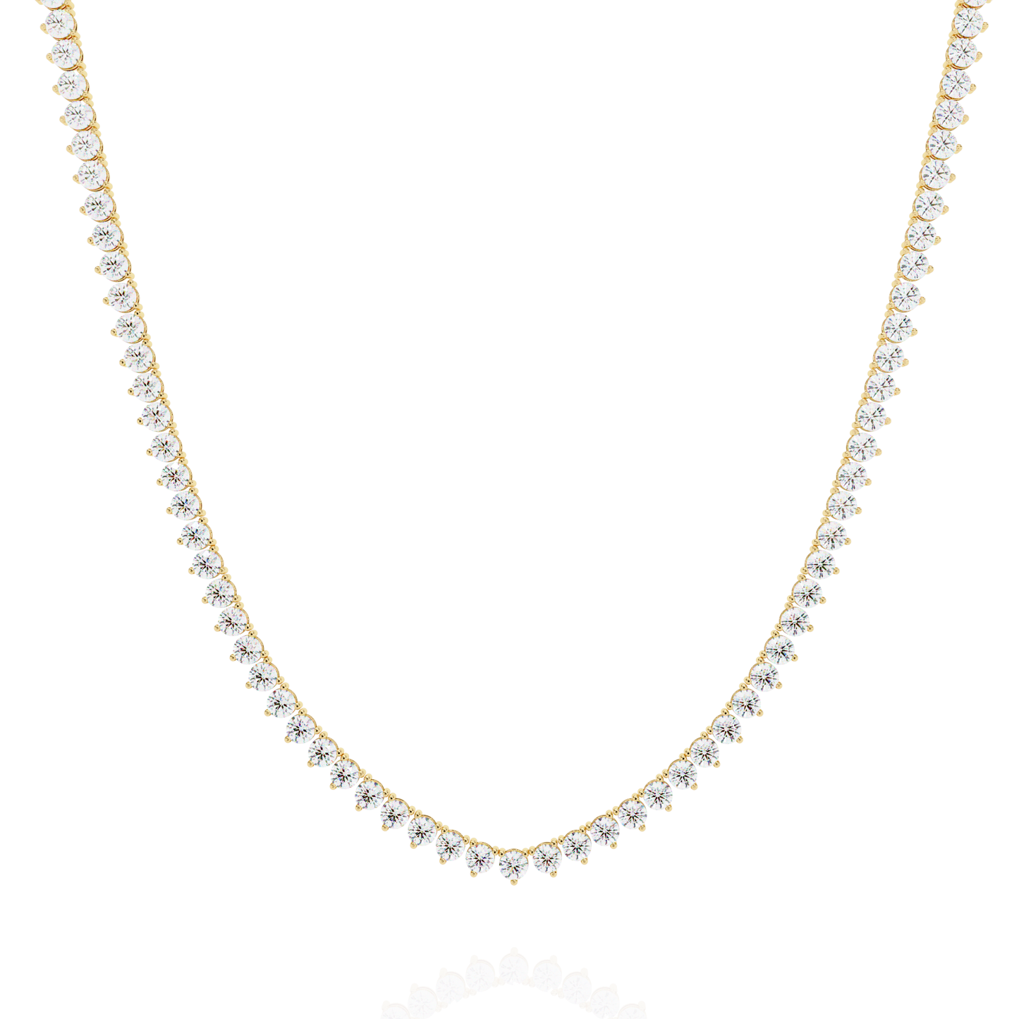 Lab Grown Diamond Necklace Round Stone (5.70ct) In 14K Gold
