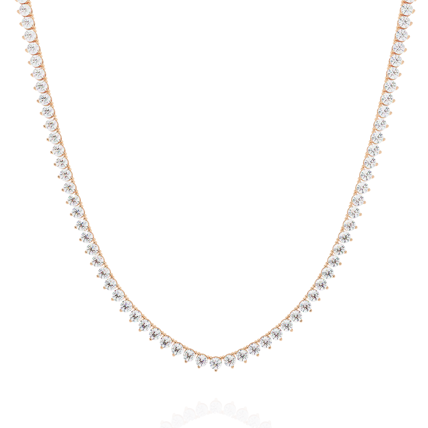 Lab Grown Diamond Necklace Round Stone (5.70ct) In 14K Gold