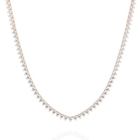 Lab Grown Diamond Necklace Round Stone (5.70ct) In 14K Gold
