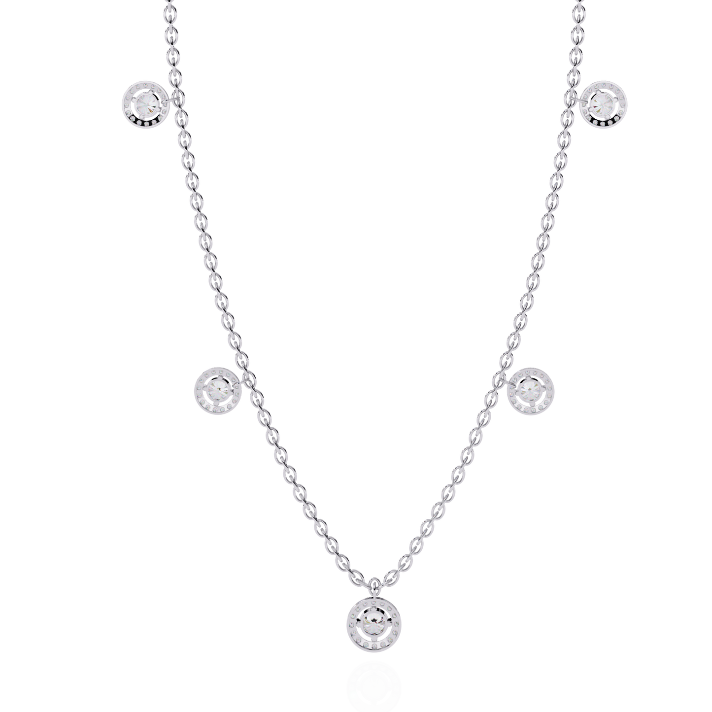 Lab Grown Diamond Necklace Round Stone (4.72ct) In 14K Gold