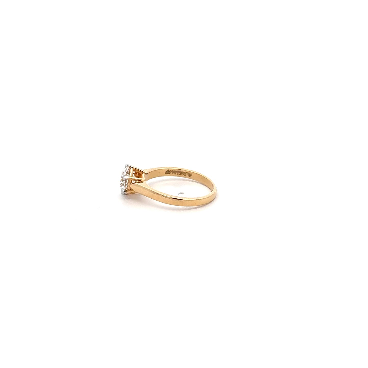 IGI Certified LGD Round Brilliant Ring In 14k Gold