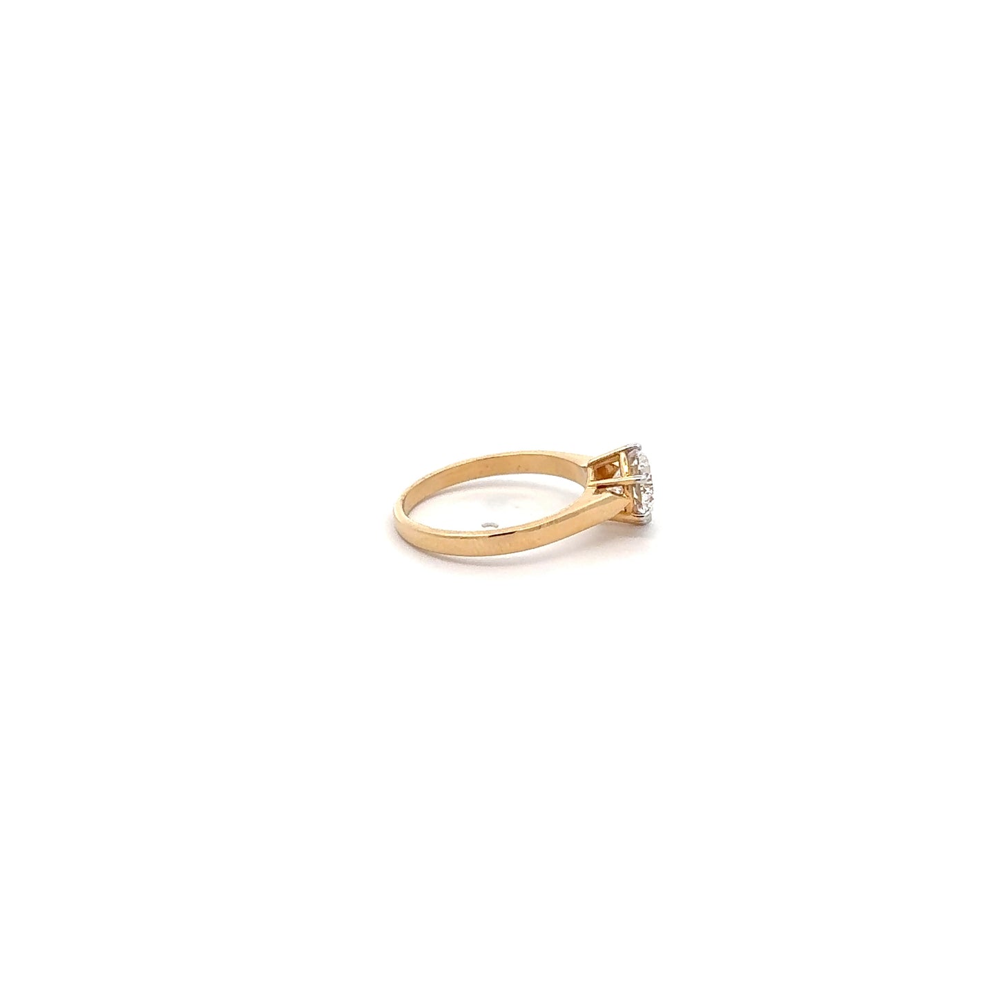 IGI Certified LGD Round Brilliant Ring In 14k Gold