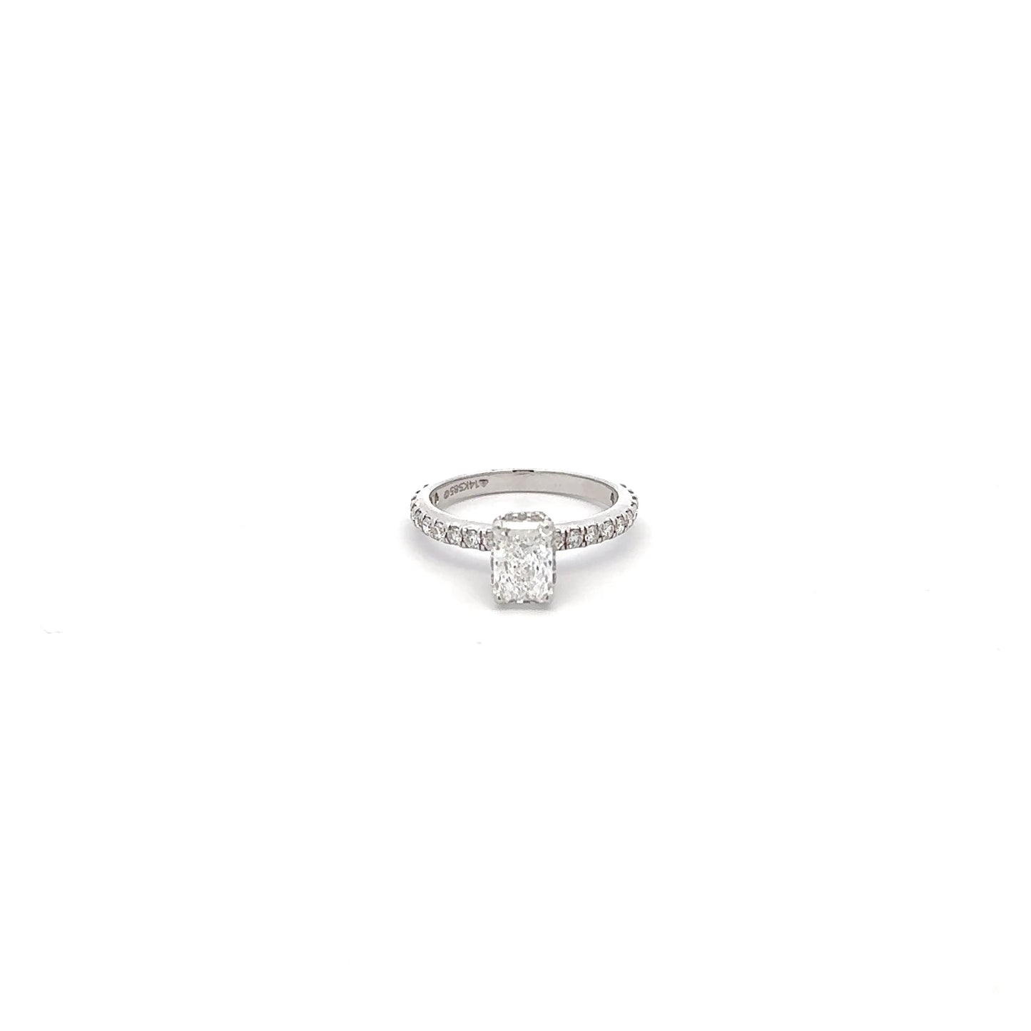 Lab Grown Solitaire Raddiant Cut Diamond Ring In 14K GOLD