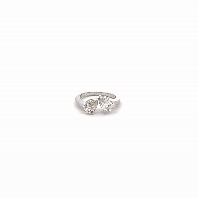 LGD Dual Pear Cut Ring In 14K GOLD