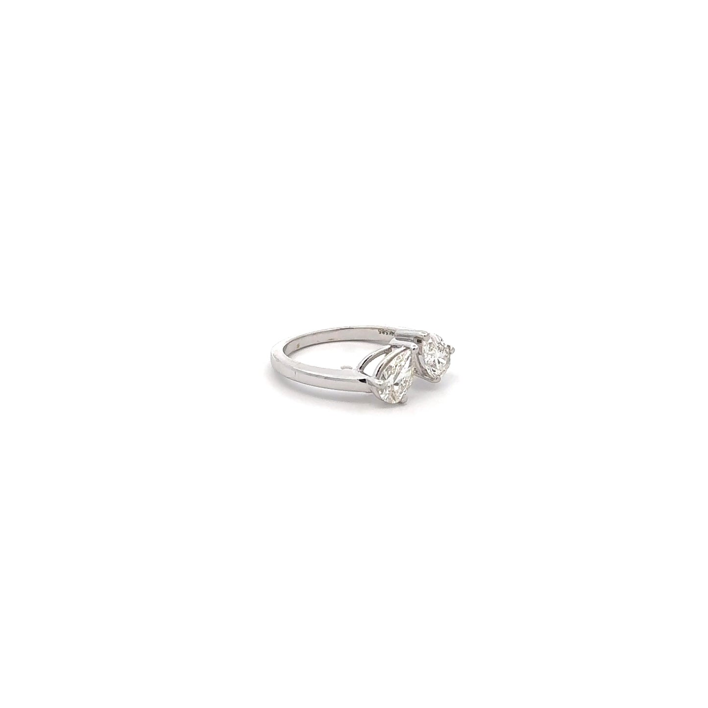 LGD Dual Pear Cut Ring In 14K GOLD