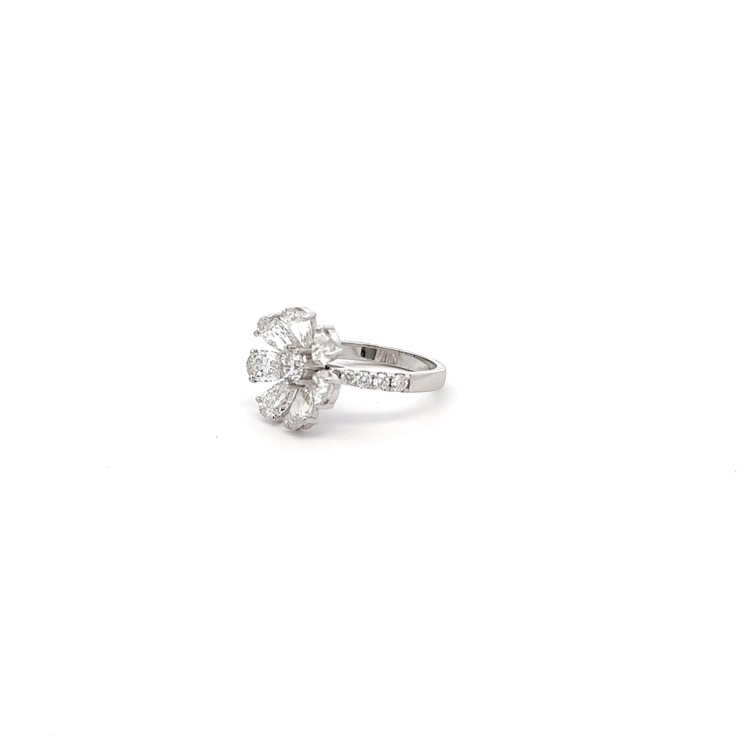 LGD Round & Pear Stone RING IN 14K GOLD