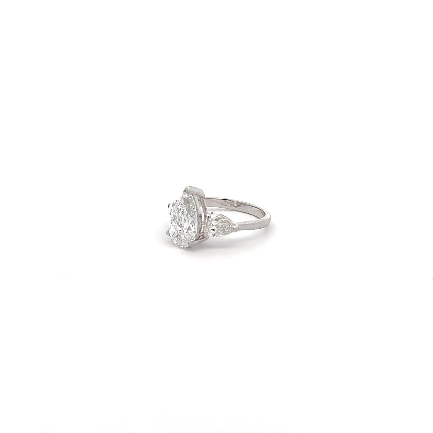 IGI Certified LGD Solitaire Pear Ring In 14K GOLD