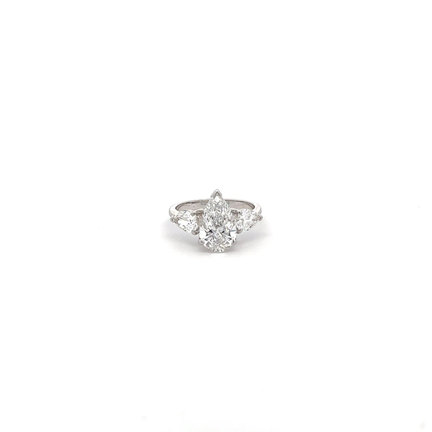 IGI Certified LGD Solitaire Pear Ring In 14K GOLD
