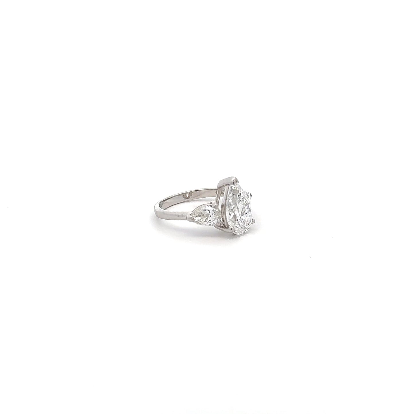 IGI Certified LGD Solitaire Pear Ring In 14K GOLD