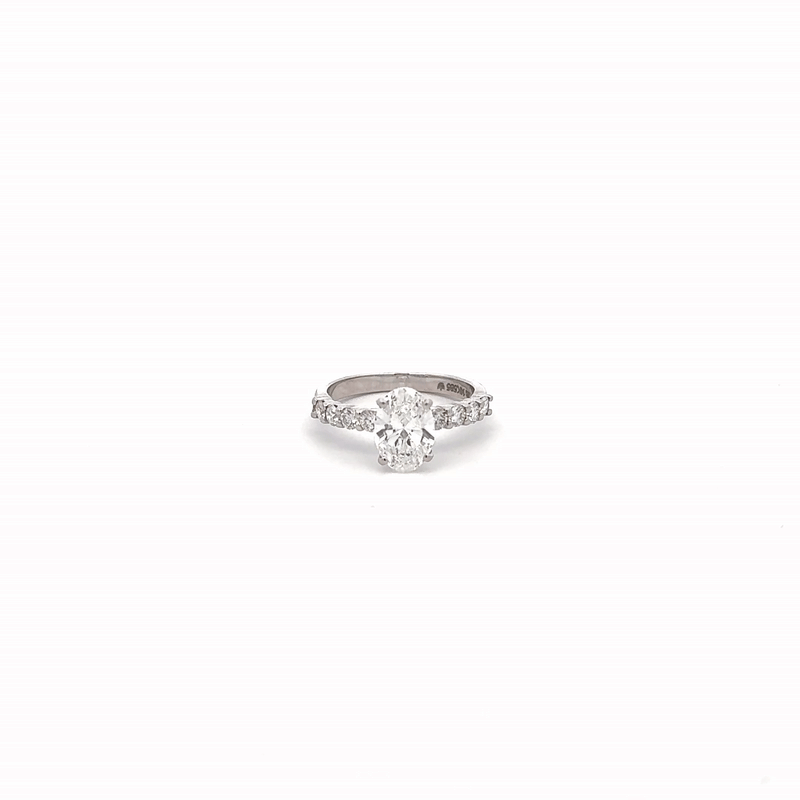 IGI Certified LGD Solitaire Oval Cut Ring In 14K GOLD