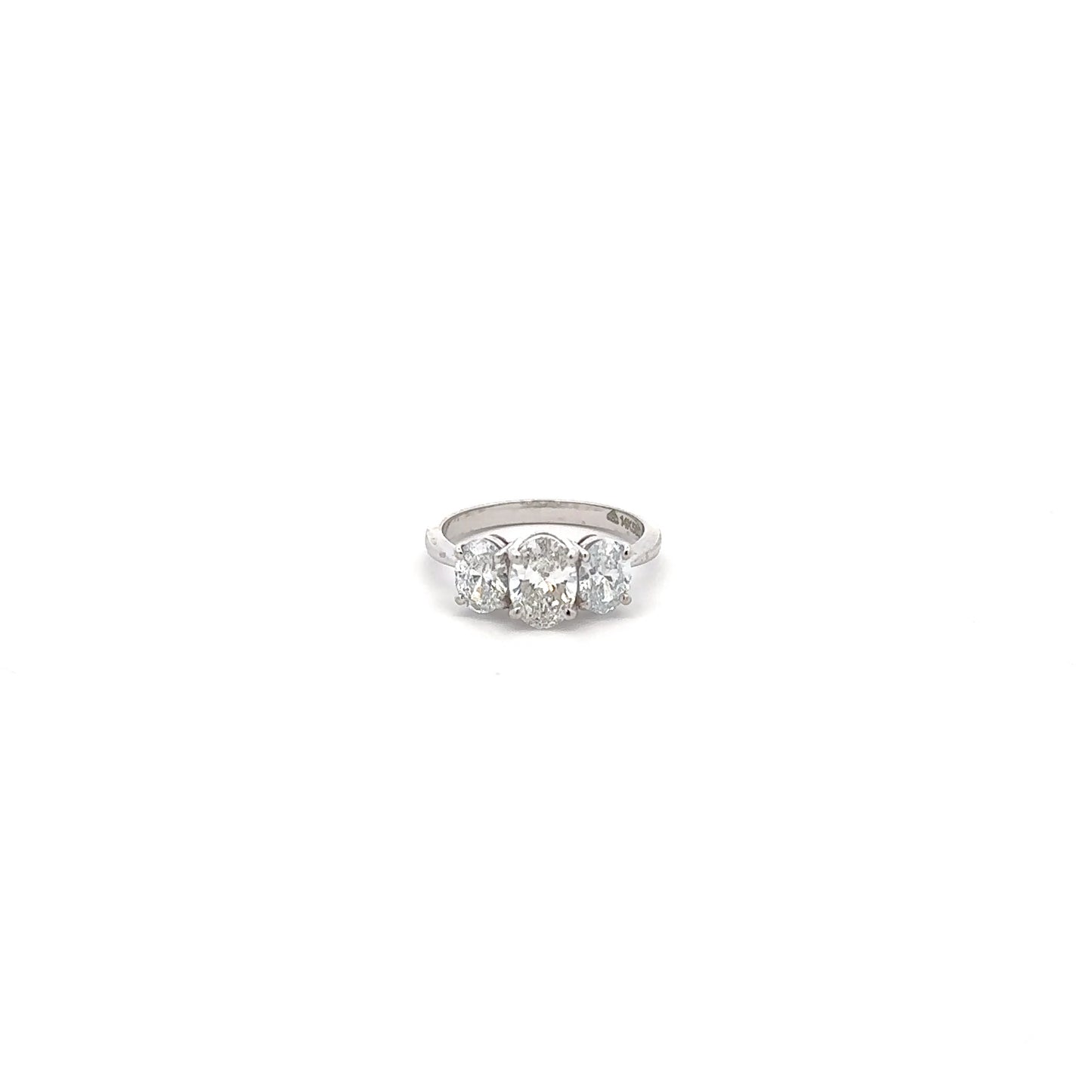 LGD Solitaire 3 Stone Oval Cut Ring IN 14K GOLD