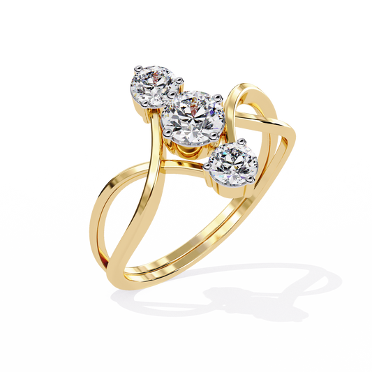 Lab Grown 3Round Diamond Ring in 14k Gold