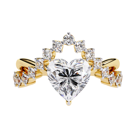 Lab Grown Solitaire Heart Diamond Ring in 14k Gold