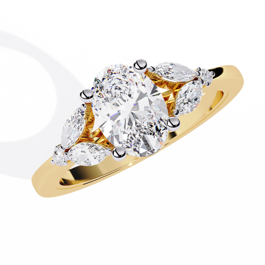Lab Grown Diamond Oval Solitaire Ring(1.31ct )in 14k Gold
