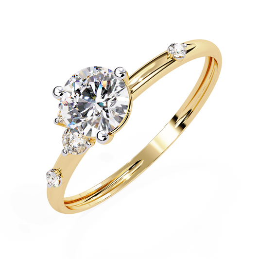 Lab Grown Diamond Round Ring(0.60ct )in 14k Gold