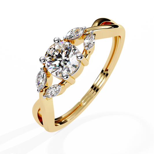 Lab Grown Diamond Ring Marquise Stone ( 0.60ct )In 14k Gold
