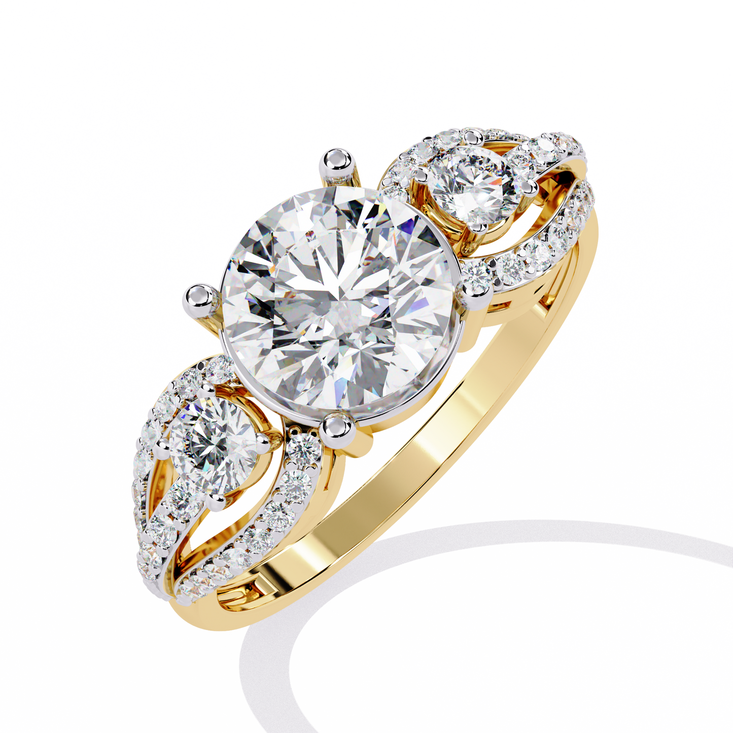 LGD Solitaire Ring Round Stone(1.72ct )In 14k Gold