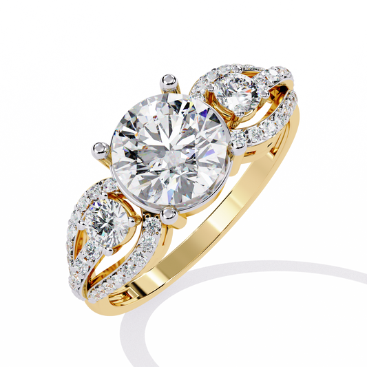 LGD Solitaire Ring Round Stone(1.72ct )In 14k Gold
