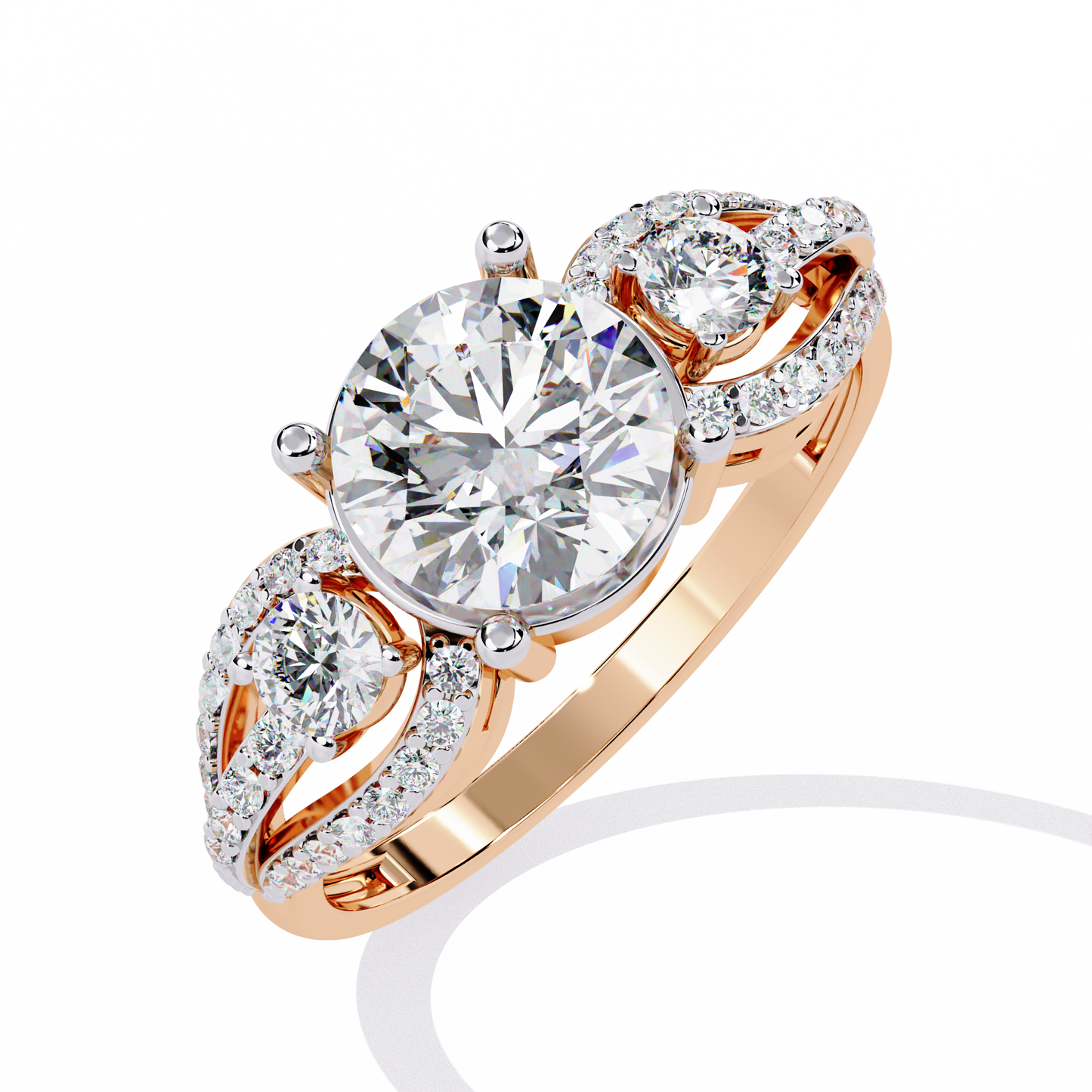 LGD Solitaire Ring Round Stone(1.72ct )In 14k Gold