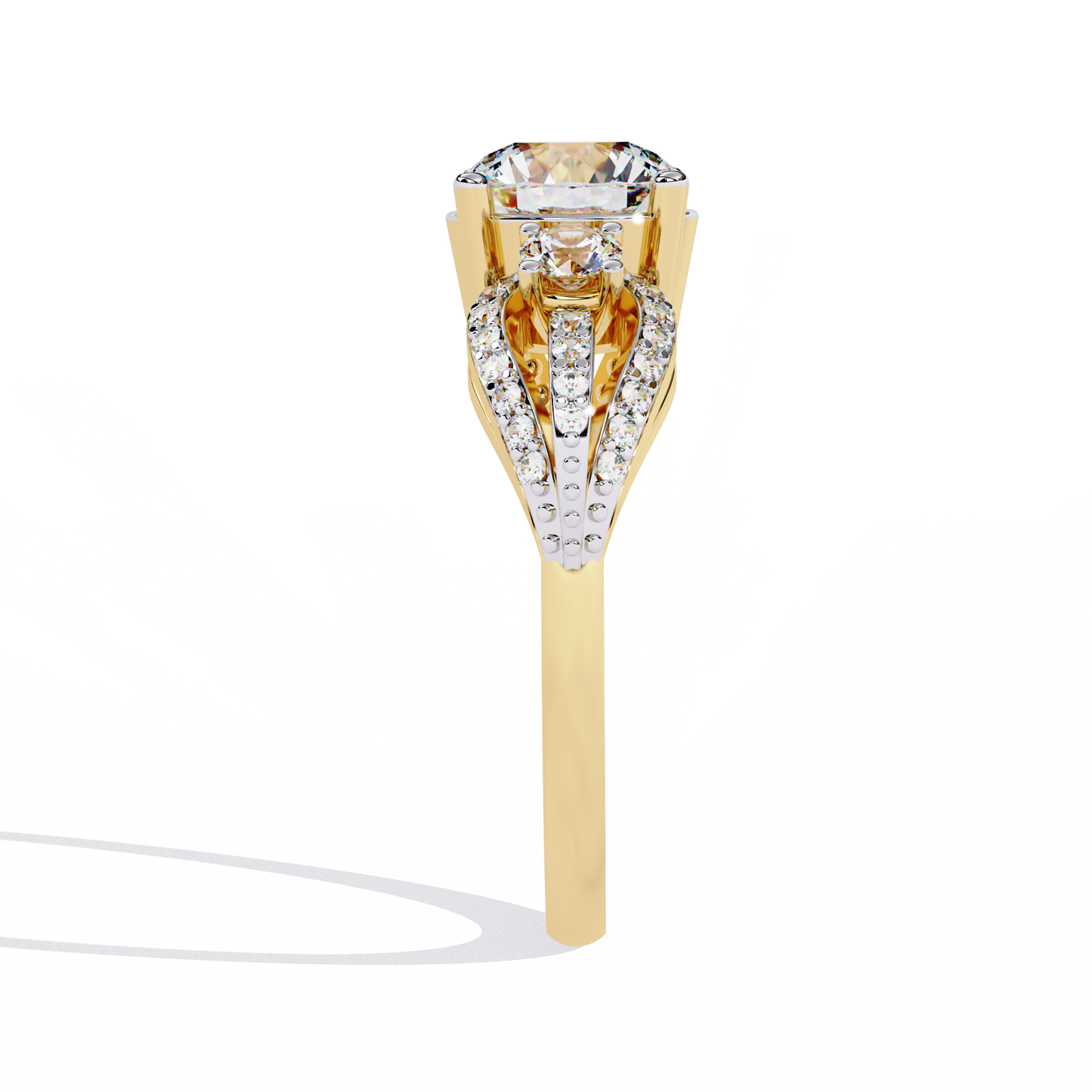 LGD Solitaire Ring Round Stone(1.72ct )In 14k Gold