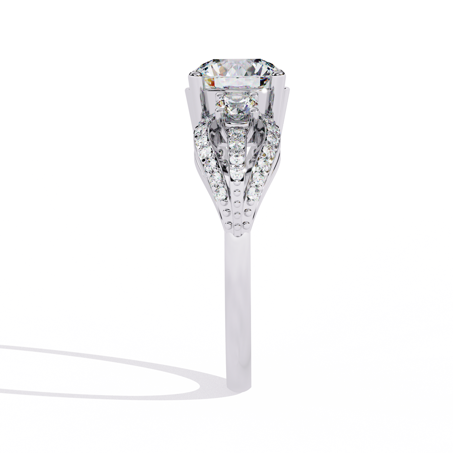 LGD Solitaire Ring Round Stone(1.72ct )In 14k Gold