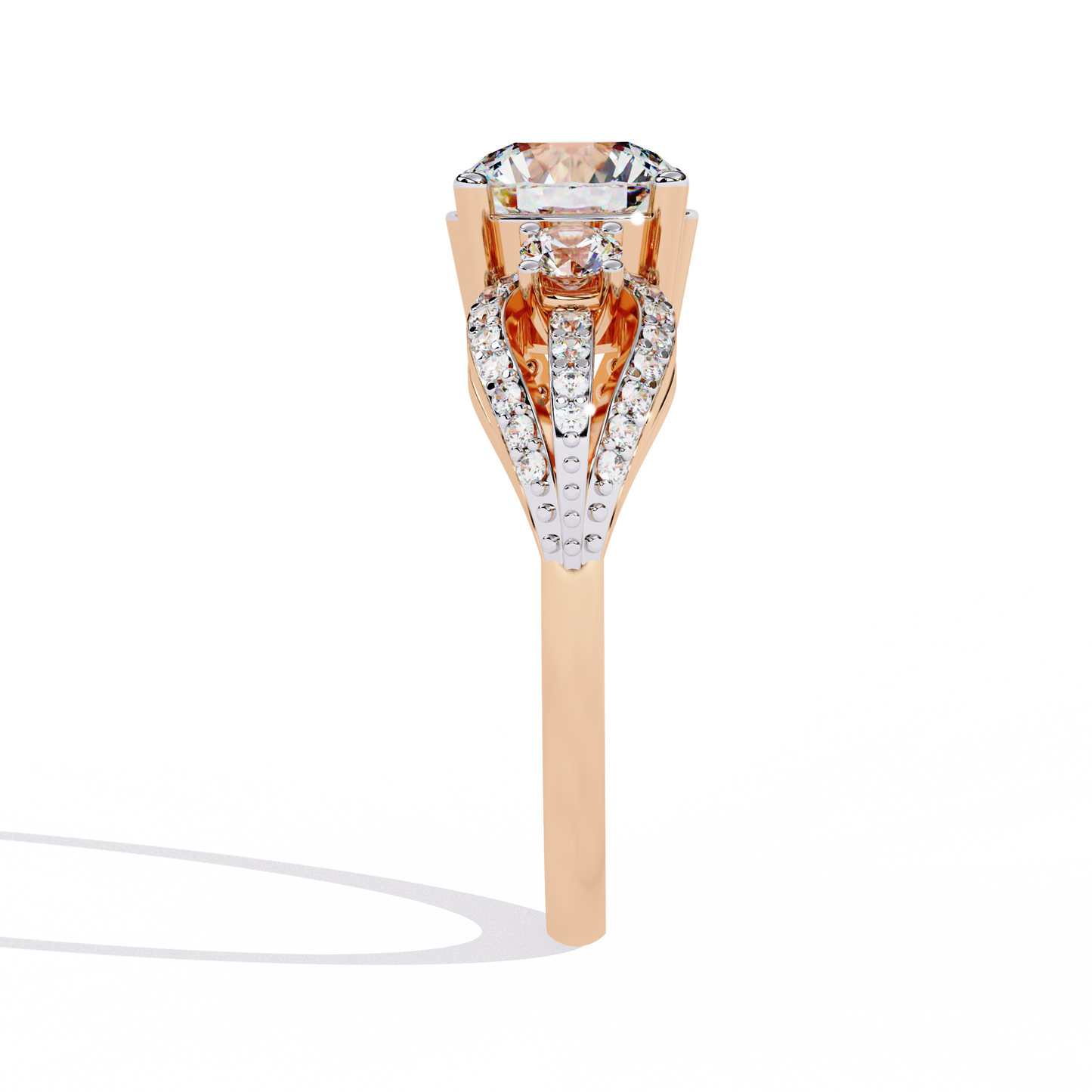 LGD Solitaire Ring Round Stone(1.72ct )In 14k Gold