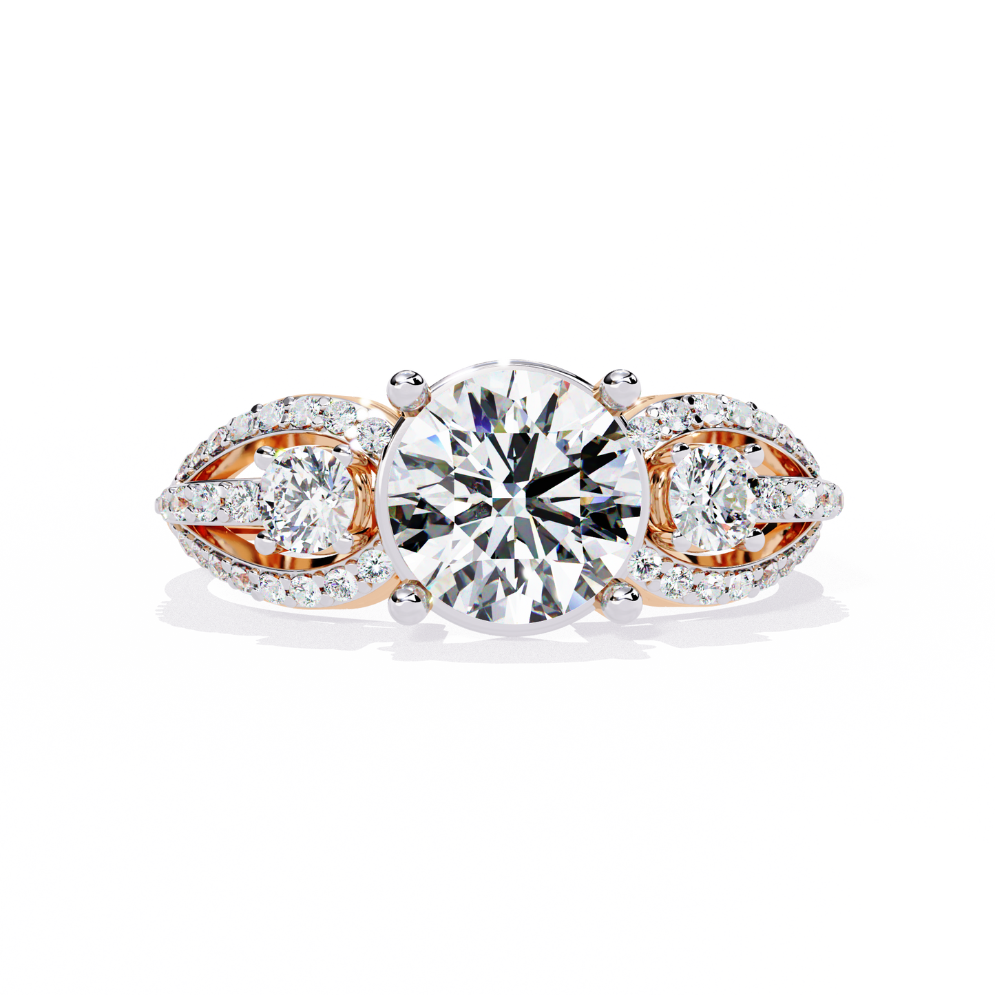 LGD Solitaire Ring Round Stone(1.72ct )In 14k Gold