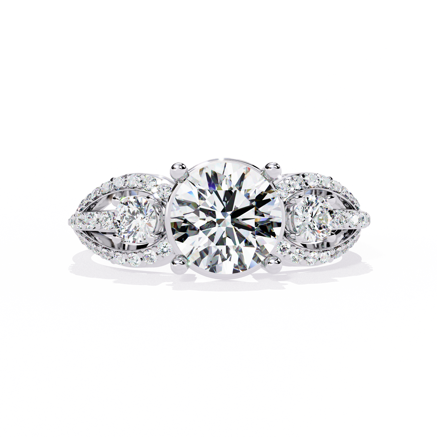 LGD Solitaire Ring Round Stone(1.72ct )In 14k Gold