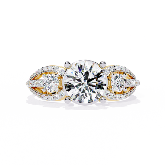 LGD Solitaire Ring Round Stone(1.72ct )In 14k Gold