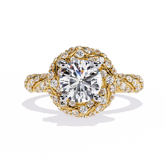 LGD Solitaire Ring Round Stone(1.56ct )In 14k Gold