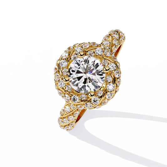 LGD Solitaire Ring Round Stone(1.56ct )In 14k Gold