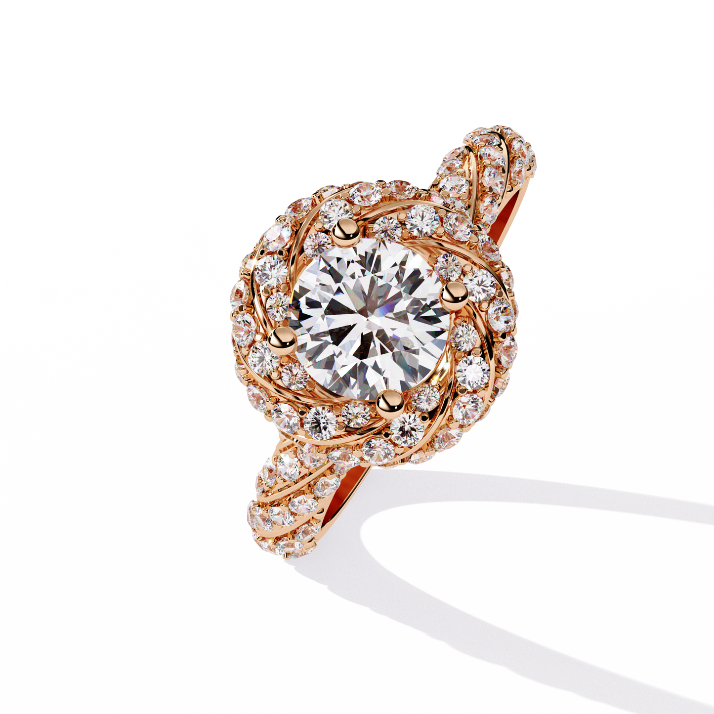 LGD Solitaire Ring Round Stone(1.56ct )In 14k Gold