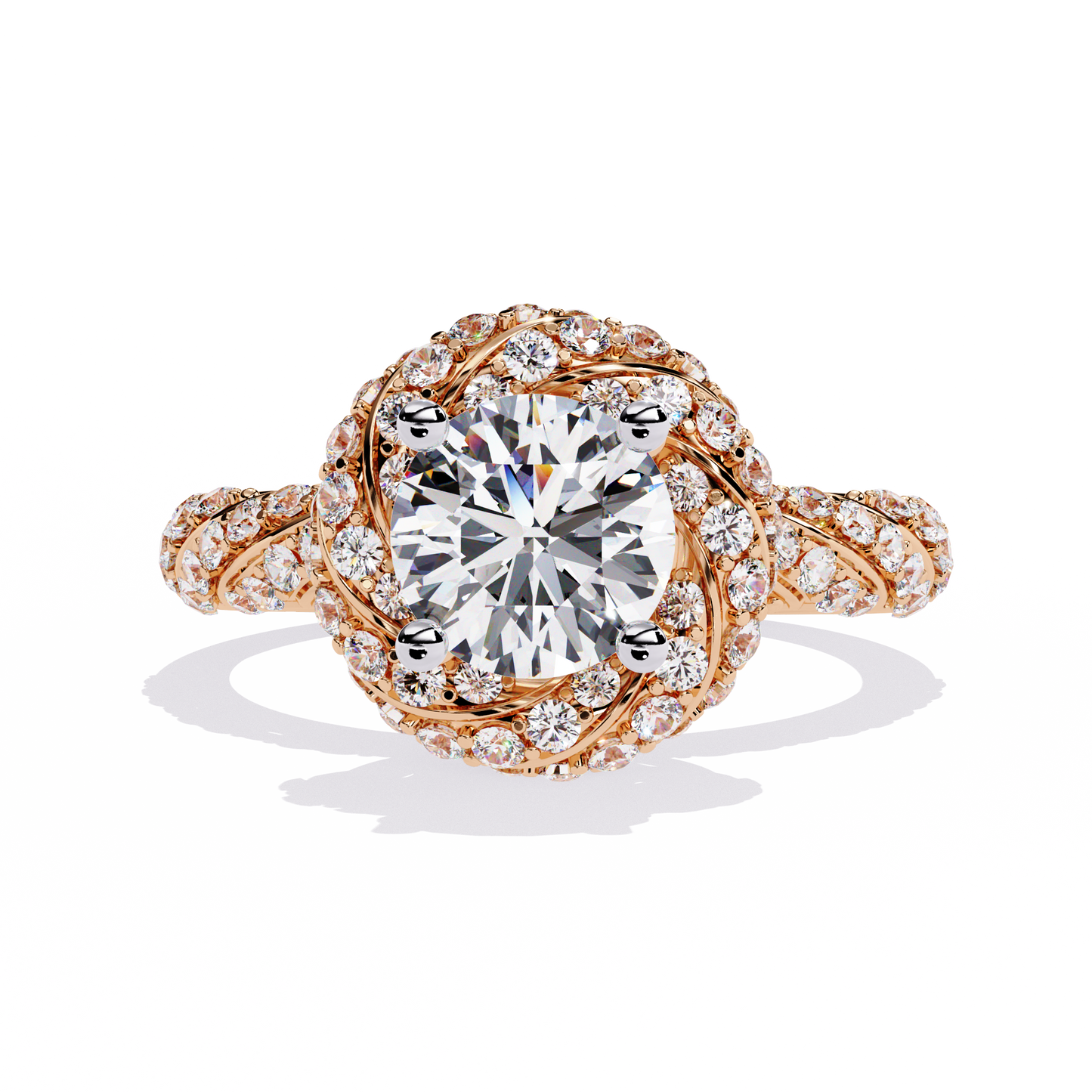 LGD Solitaire Ring Round Stone(1.56ct )In 14k Gold