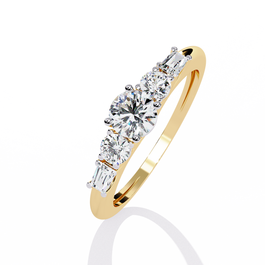 Lab Grown Diamond Ring Round Stone (0.76ct) In 14K Gold