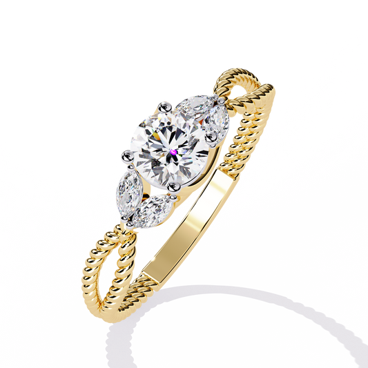 Lab Grown Diamond Ring Marquise Stone (0.46ct) In 14K Gold