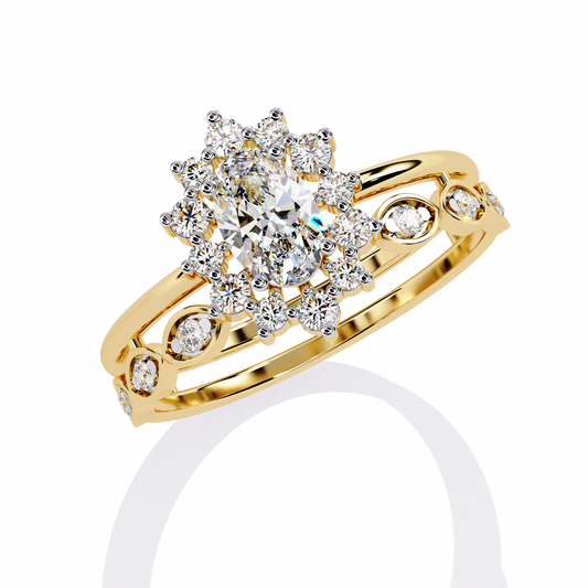 Lab Grown Diamond Ring Round Stone (0.63ct) In 14K Gold