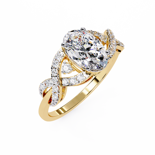 Lab Grown Diamond Solitaire Ring Oval Stone (1.94ct) In 14K Gold